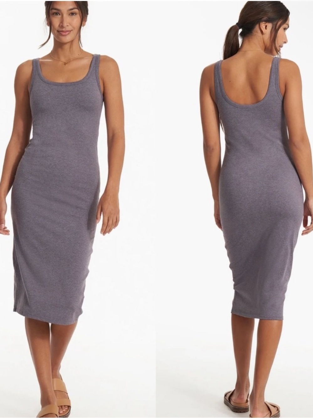 Vuori Halo Essentials Heather Tank Midi Dress Size XL